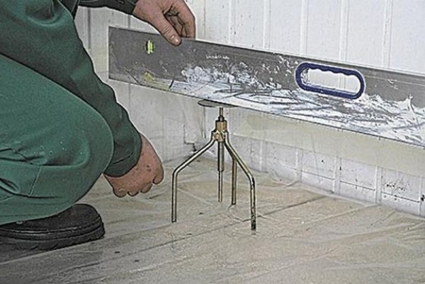 Как установить маяки для выравнивания пола Как установить маяки для выравнивания пола