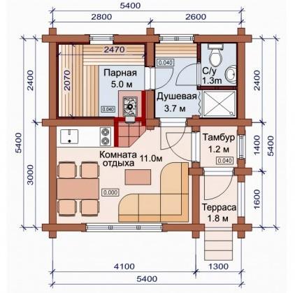 Проекты одноэтажных бань Проекты одноэтажных бань