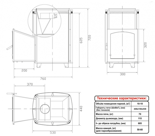 Печь для бани Чародейка Печь для бани Чародейка