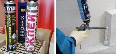 Клей пена для газобетонных блоков Клей пена для газобетонных блоков