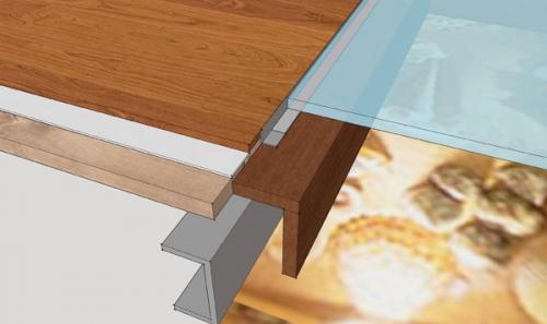 Стеклянный пол в гостиной комнате Стеклянный пол в гостиной комнате