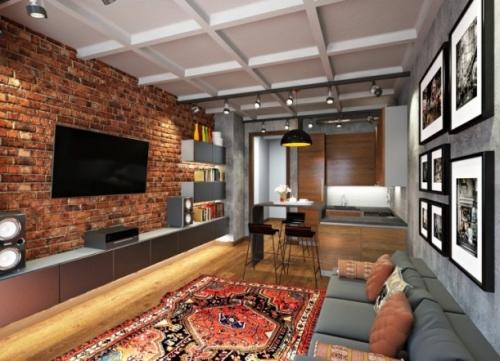 Обустройство и мебель в гостиной стиля лофт Обустройство и мебель в гостиной стиля лофт