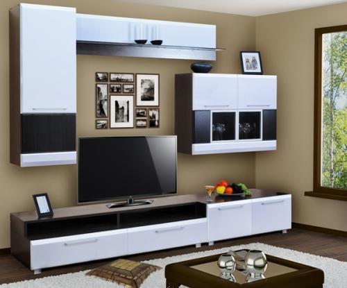 Модульная стенка в гостиной Модульная стенка в гостиной