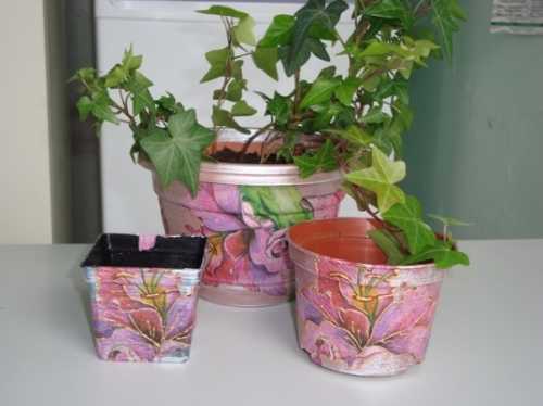 Декор цветочных горшков