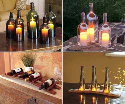 Декор из стеклянных бутылок Декор из стеклянных бутылок