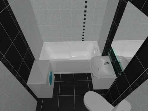 Ванная комната в чёрно-белых тонах